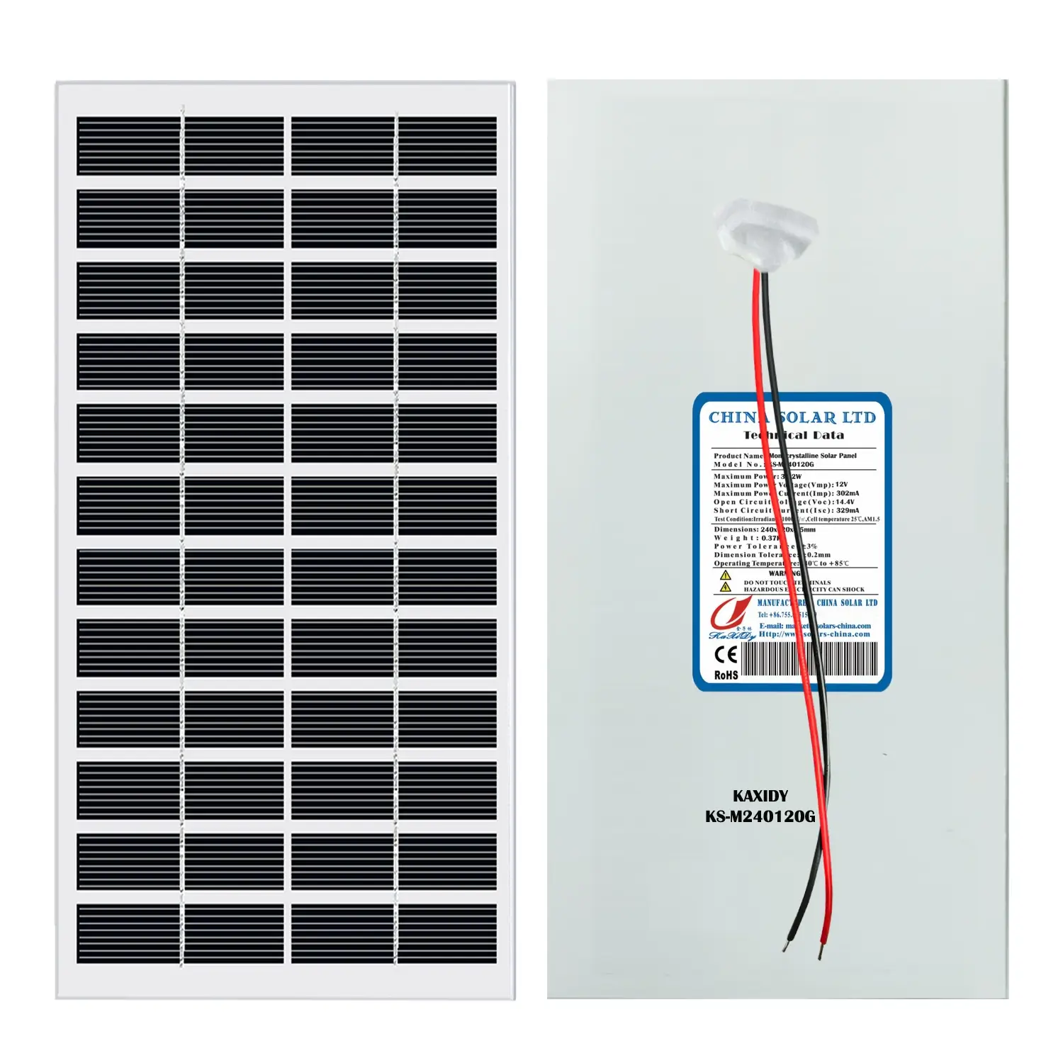 3W Panou Solar Negru