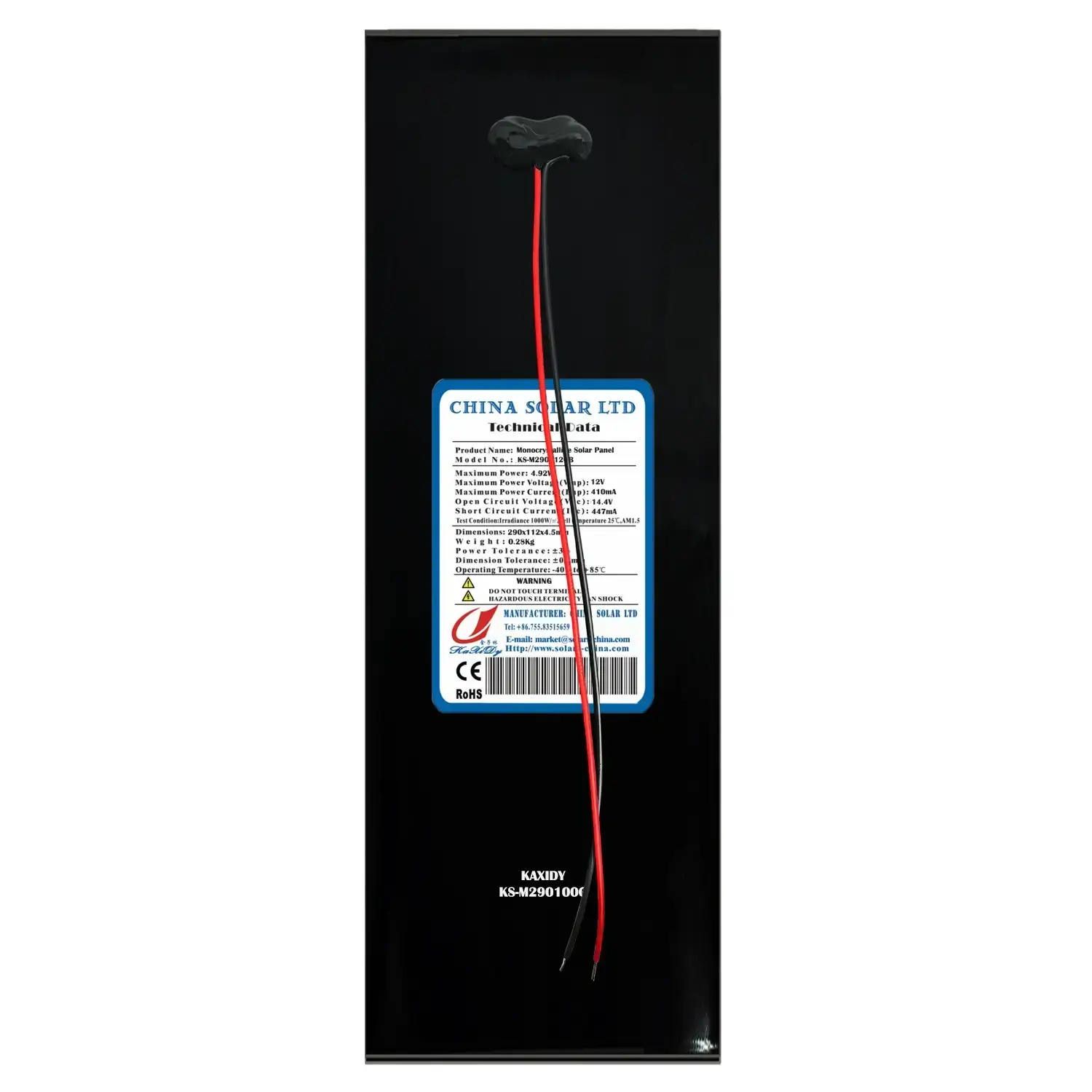 12V Panou Solar Negru