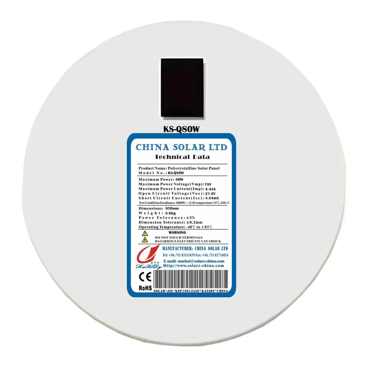 Panou Solar Rotund 80W
