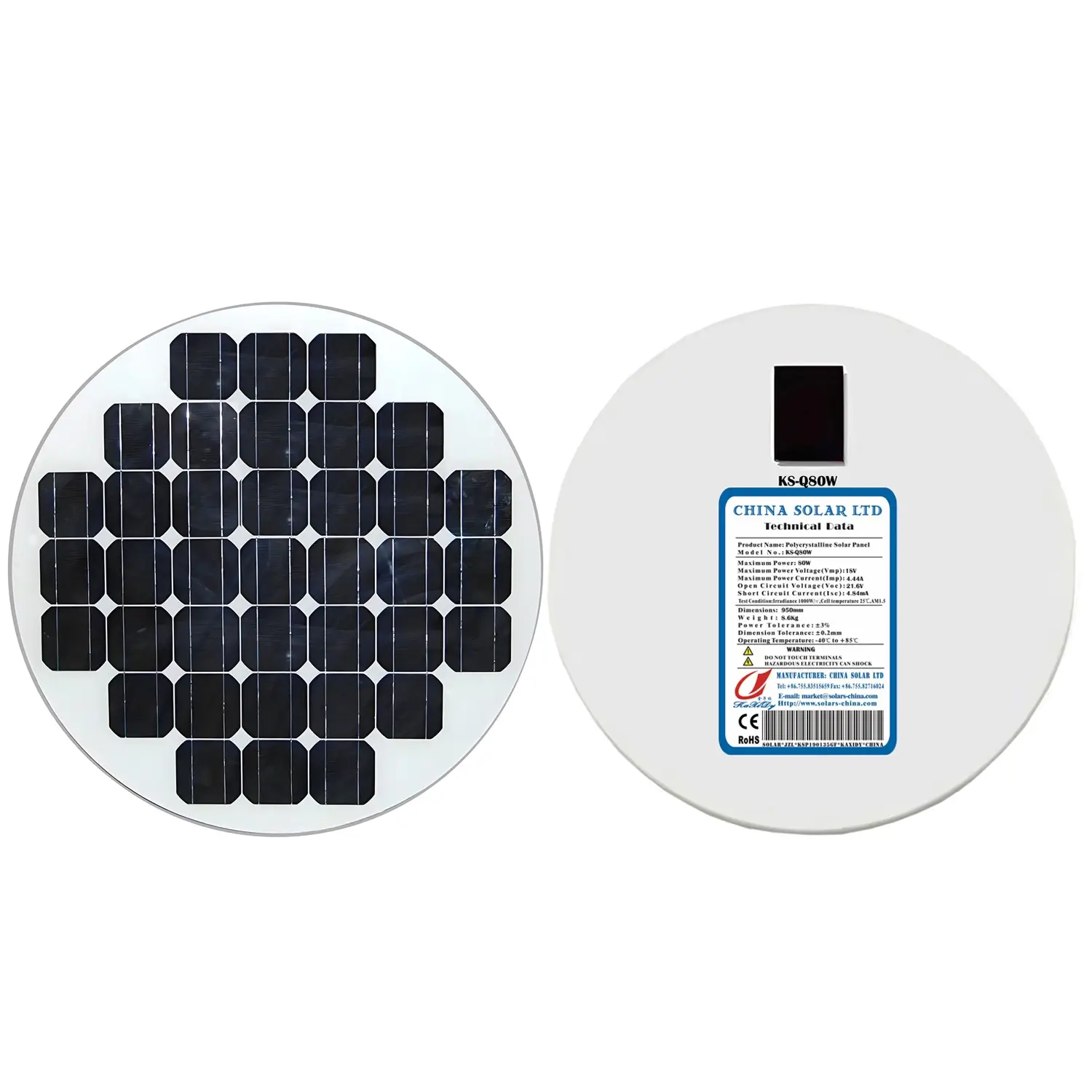 80W Panouri Fotovoltaice Circulare